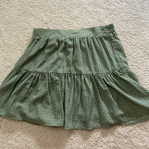 Sage green polka dot skirt